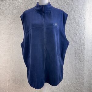 Big Dogs Fleece Vest Full Zip Men 2X Navy Blue Outdoors Hiking Polar Streetwear